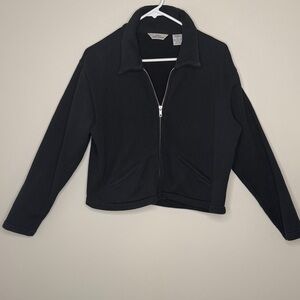 Eddie Bauer 100% Cotton Black Cropped Jacket